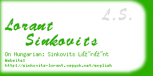 lorant sinkovits business card